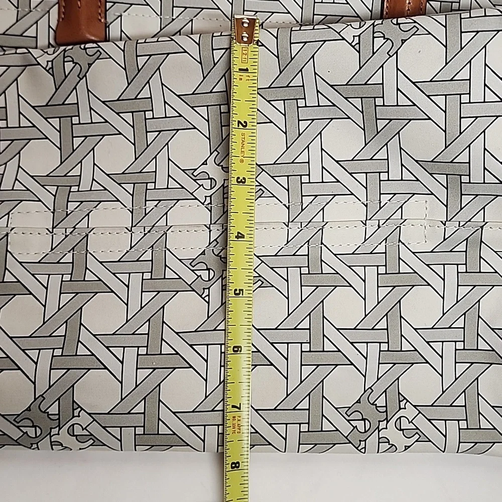 Tory Burch Signature Basketweave Print Cotton Canvas Tote NWT Retail Is $448 WOW - Picture 12 of 13